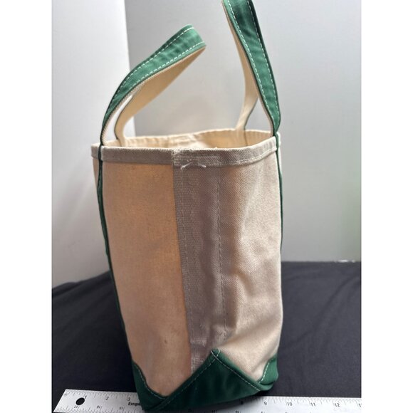 L.L. Bean Boat & Tote Bag Bangor 2005-2016 Limited Edition Canvas Bag Green Stra - Picture 6 of 9